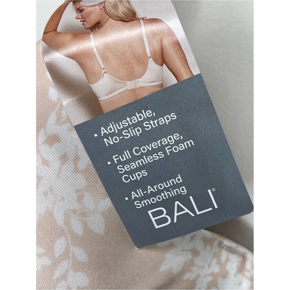 Bali Smooth Floral Underwire T-Shirt Bra Women's 34C Light Blush Adjustable - Picture 5 of 7
